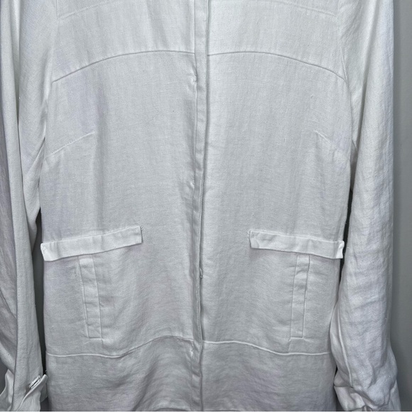 Malvin Linen White Button up Lightweight Jacket Size Medium - Picture 3 of 14